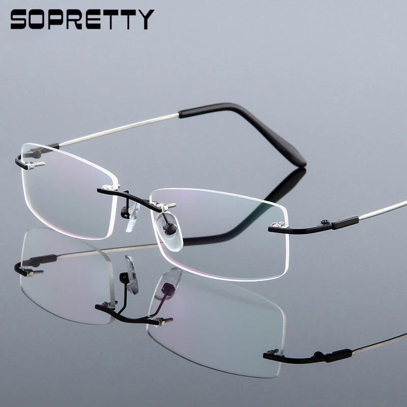 Top Trends: Titanium Alloy Screwless &amp; Frameless Unisex Optical Glasses Frame, Women Men Eyeglasses Glass Frames For Myopia Prescription F867 Shoppable Styles