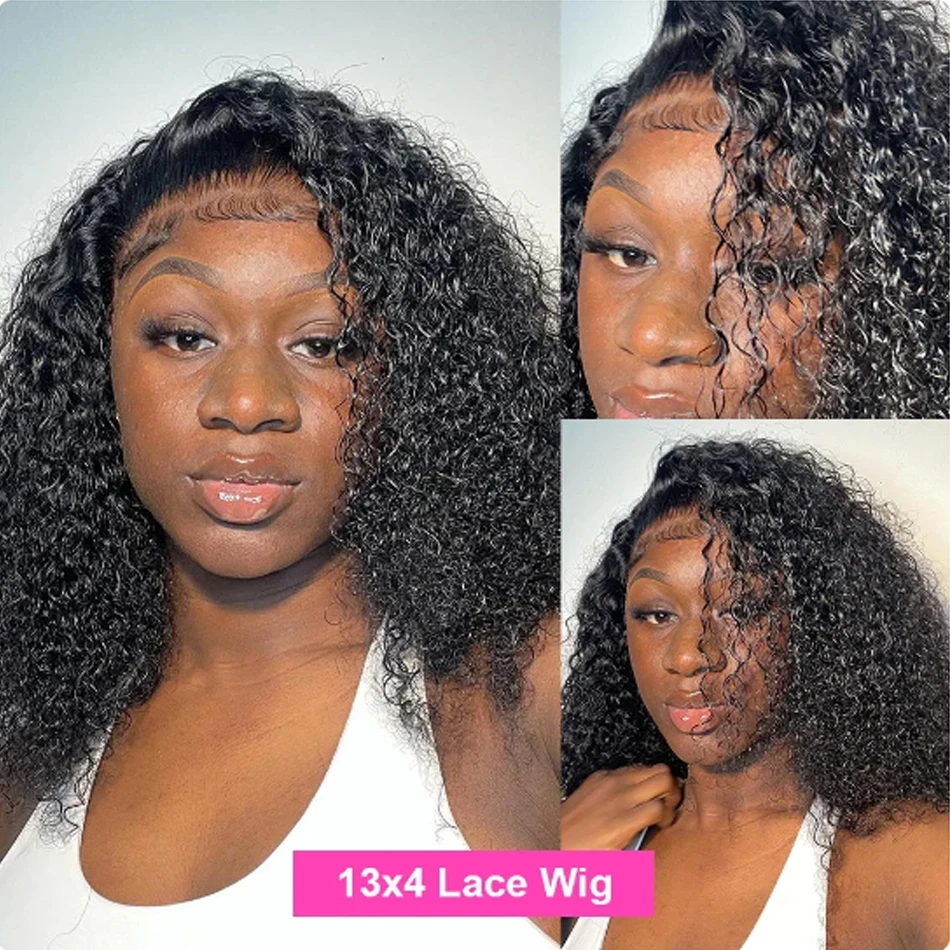 Top Trends: Glueless Short Bob Wig Kinky Curly Wear To GO 13X4 Lace Closure Human Hair Wigs For Women Remy Jerry Curl Perruque Bresillienne Shoppable Styles - Image 3