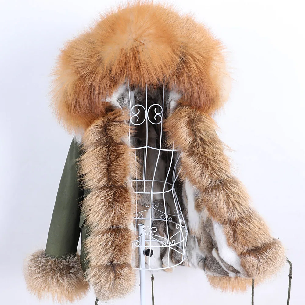 Top Trends: MAOMAOKONG Natural Real Fox Women's Coats Fur Coat Rabbit Fur Lining Jackets Winter Clothes Women Parkas With Fur Collar Shoppable Styles