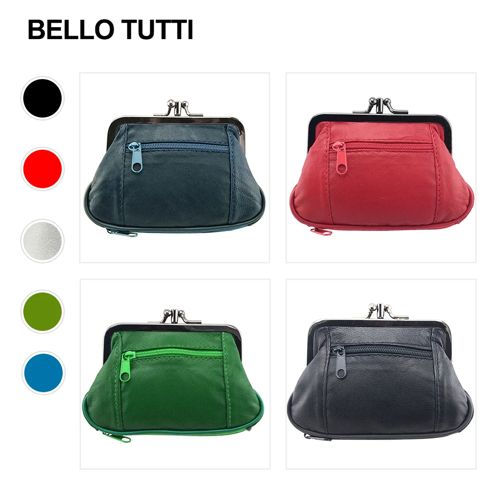 Top Trends: BELLO TUTTI Women Genuine Leather Mini Coin Purse Original Female Sheepskin Metal Hasp Change Card Holder Small Wallet Money Bag Shoppable Styles