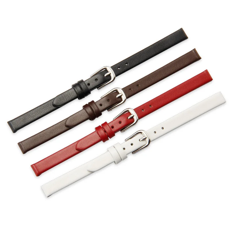 Top Trends: Women&#039;s Genuine Leather Watchbands 6 / 8 / 10 / 12 / 13 / 14 / 15 / 16 / 17 Mm Soft Material Strap With Silver Stainless Steel Buckle Shoppable Styles