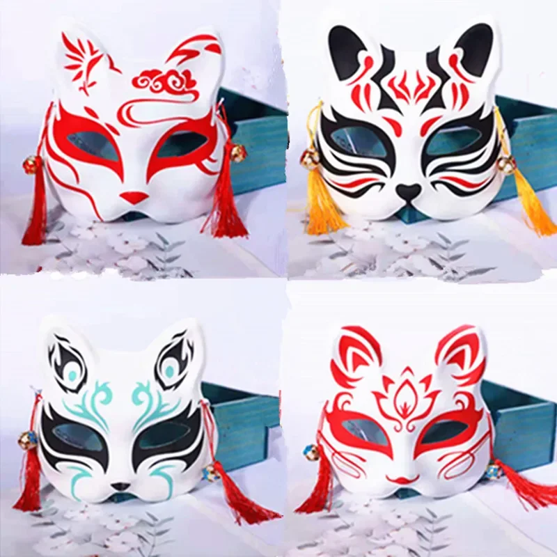 Top Trends: Japanese Foxes Mask Cosplay Hand-Painted Anime Demon Slayer Half Face Cat Masks Masquerade Festival Party Cosplay Props Shoppable Styles