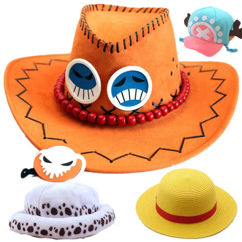 Top Trends: 56-60cm Portgas D Ace Monkey Luffy Tony Tony Chopper Trafalgar Law Hat Cosplay Adult Unisex Cap Costume Accessories Shoppable Styles