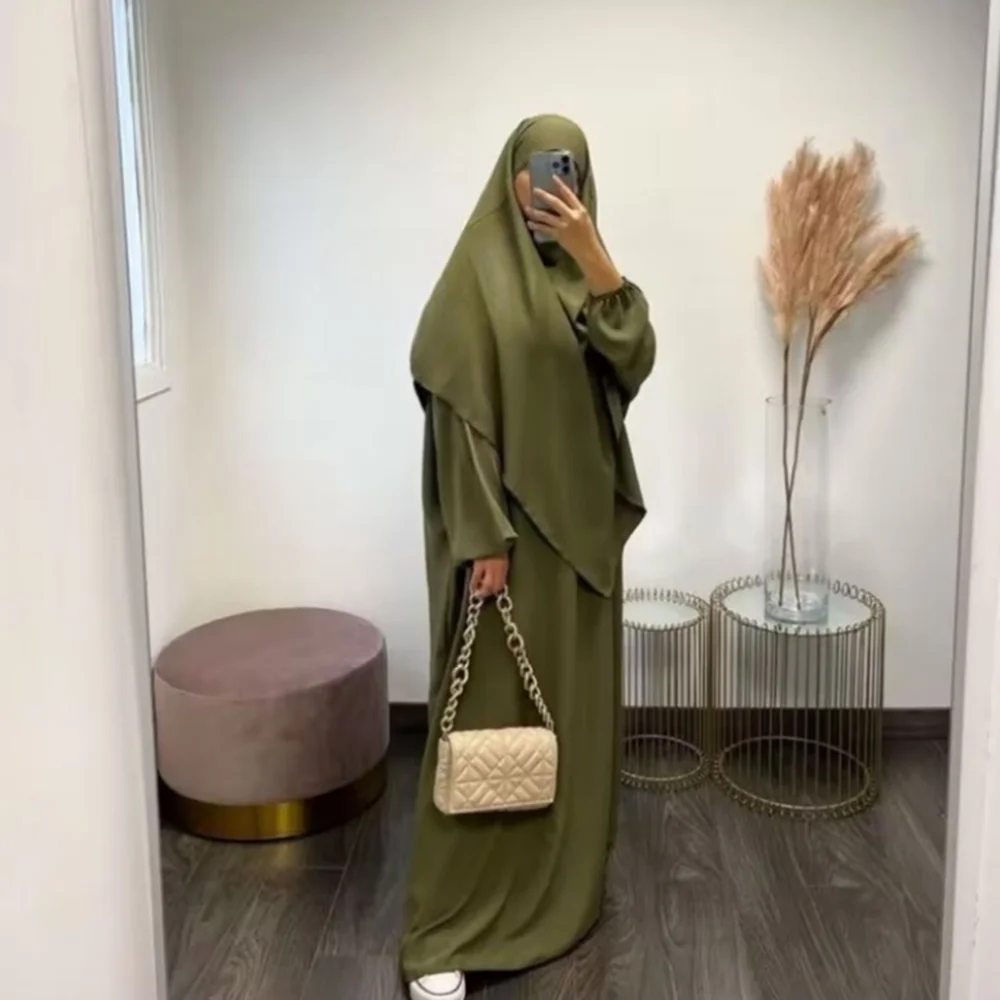 Top Trends: Abaya With Khimar Set Jilbab 2 Piece Ramadan Eid Long Hijab Dress Muslim Women Prayer Clothes Turkey Islam Dubai Modest Outfit Shoppable Styles