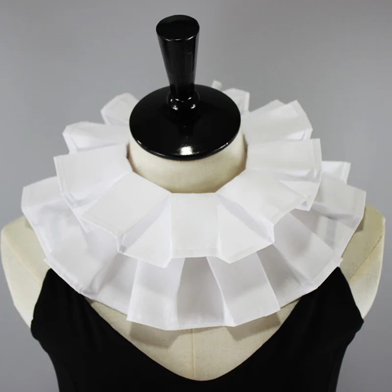 Top Trends: Renaissance Satin Neck Ruff Ruffled Collar Gothic Fake Collar Pleated Sleeve Shawl Stage Costumes Cosplay Victorian Neck Ruff Shoppable Styles - Image 3