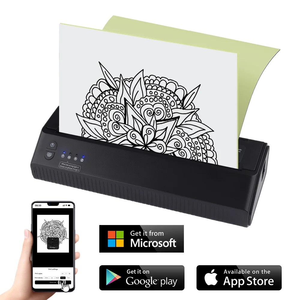 Top Trends: XNET Portable Wireless Tattoo Printer Thermal Printer Transfer Bluetooth USB Mobile Machine Text PDF Document Maker With Paper Shoppable Styles