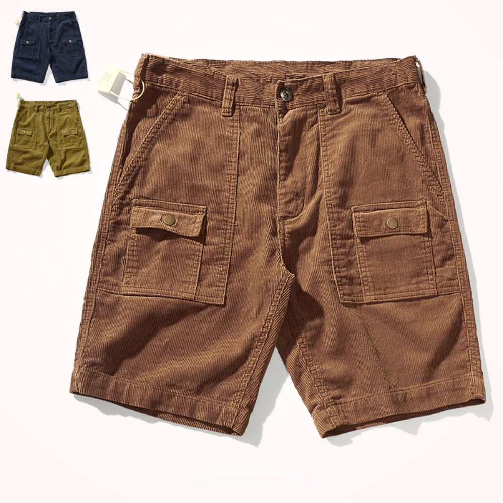 Top Trends: Japanese Retro Do Old Washing Clothes Men's Casual Shorts Corduroy Versatile Five-point Pants Overalls Tide Shoppable Styles