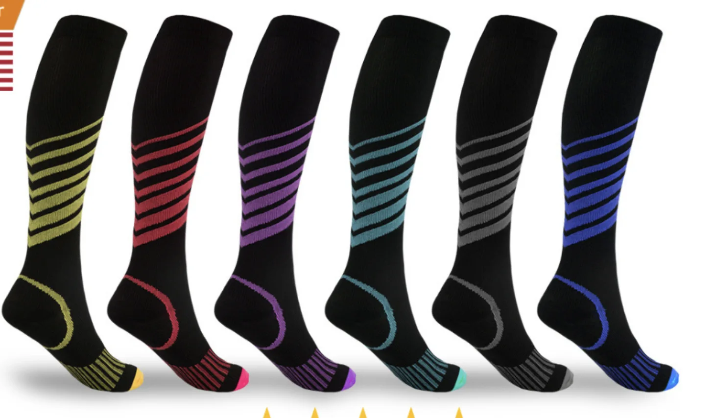 Top Trends: New Nylon Silk Pressure Socks Multicolor Compression Sports Men Women Running Long Tube Hockey Basketball Knee High Shoppable Styles