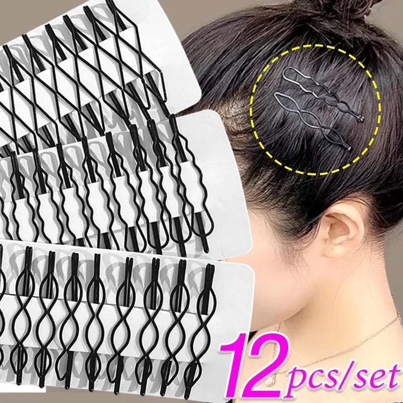 Top Trends: 2024 Fashion Black Bobby Pins Hair Clips Wavy Hairpins Metal Barrettes Invisible BB Clip Wave Hairgrip Hair Clips Accessories Shoppable Styles - Image 3