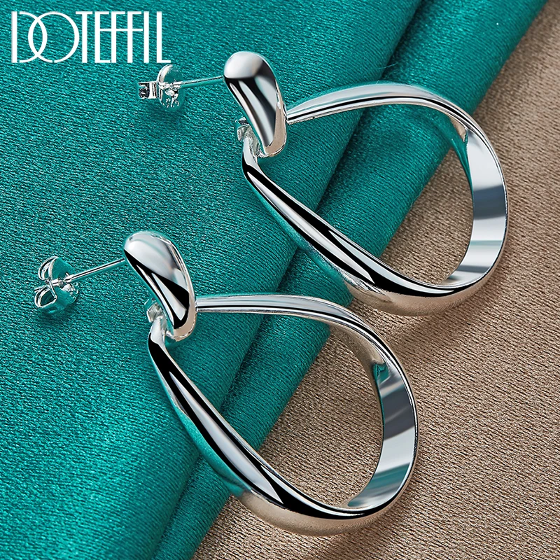 Top Trends: DOTEFFIL 925 Sterling Silver Classic Big Circle Drop Charm Earrings Women Party Gift Fashion Wedding Engagement Jewelry Shoppable Styles