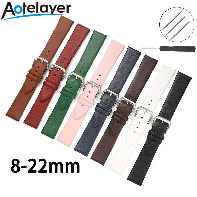 Top Trends: 8mm 10mm 12mm 13mm 14mm 15mm 16mm 17mm 18mm 19mm 20mm 21 22mm Ultra Thin Genuine Leather Watch Strap Soft Plain Waterproof Band Shoppable Styles