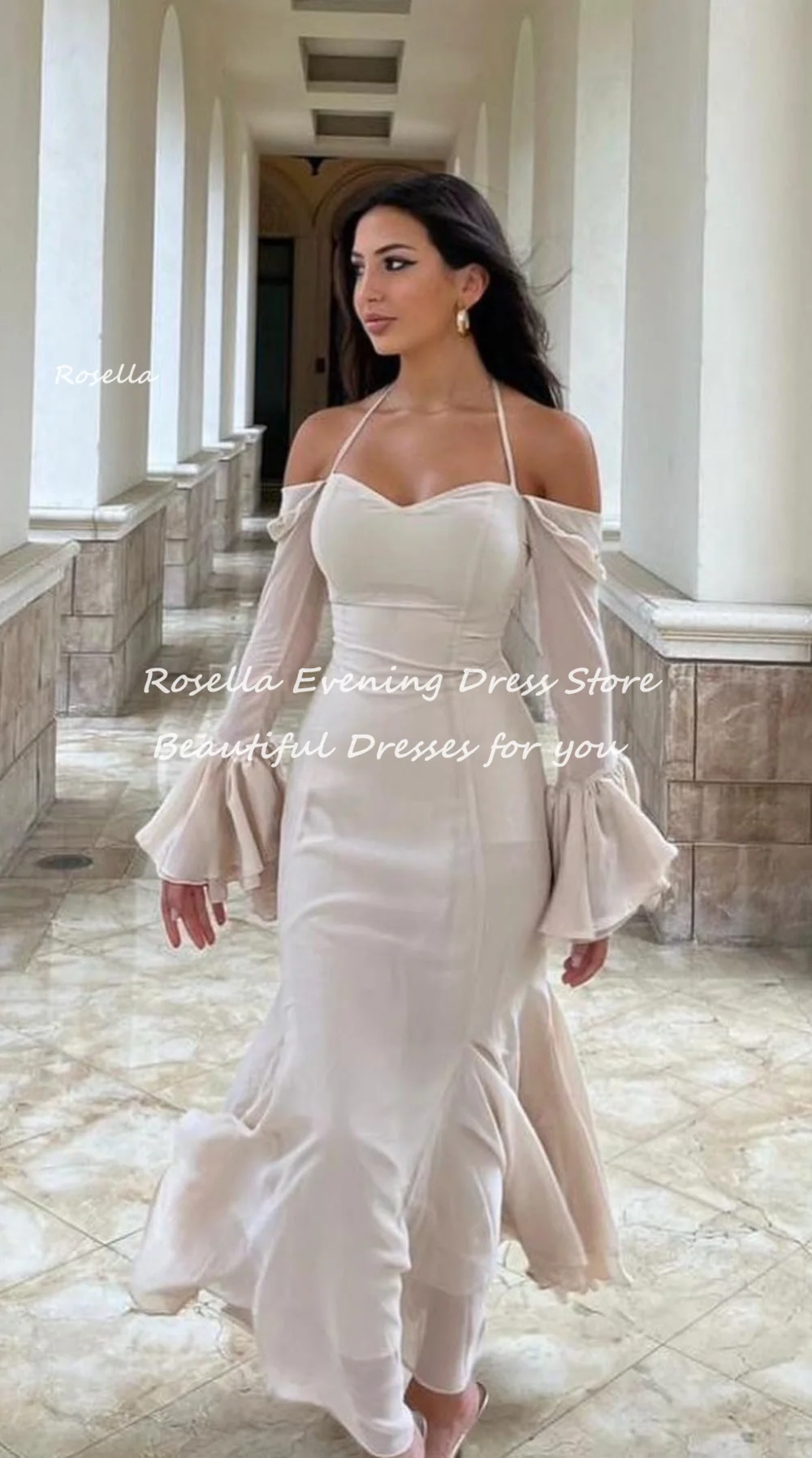 Top Trends: ROSELLA Sweetheart Halter Ruffles Party Evening Dress For Women Elegant Ankle Length Chiffon A-Line Prom Gown New 2023 Shoppable Styles - Image 2