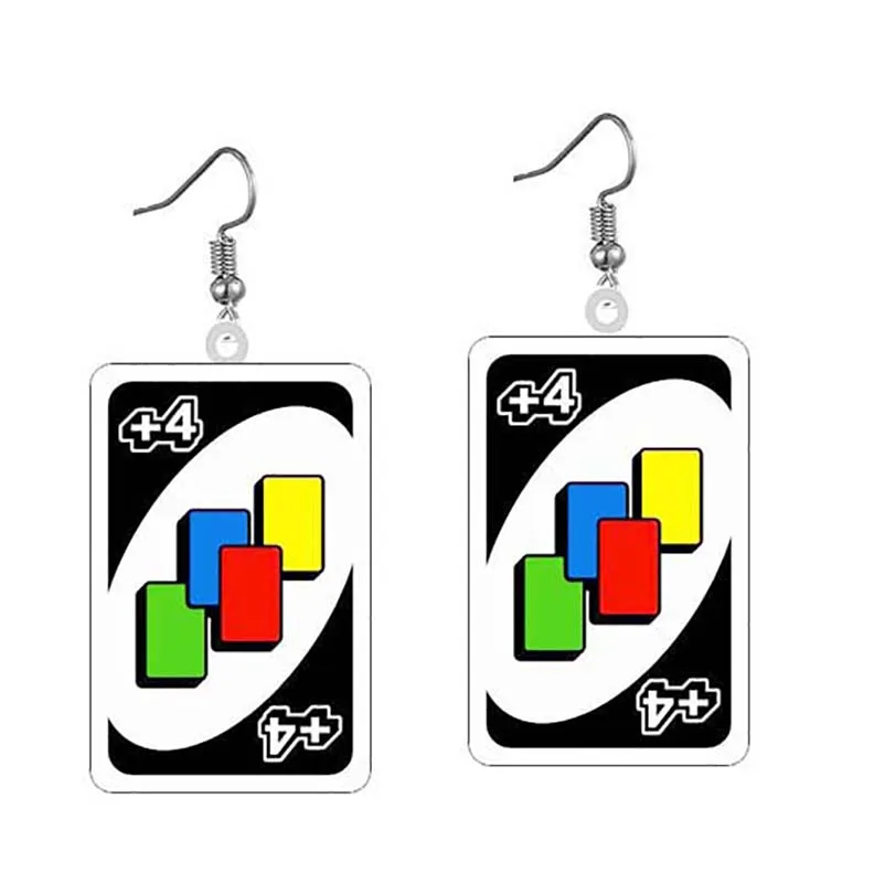 Top Trends: Acrylic Earrings Two-sided Rectangle Drop Earrings Magic Poker Game Card Crafts Dangle Acrylic Jewelry For Girl Woman Gift Shoppable Styles