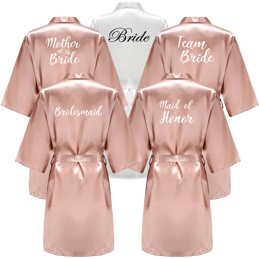 Top Trends: Women Wedding Bride Bridesmaid Robes For Bridal Party Gifts Team Dress Gown Silk Satin Sleepwear Kimono Sexy Summer Bathrobe Shoppable Styles