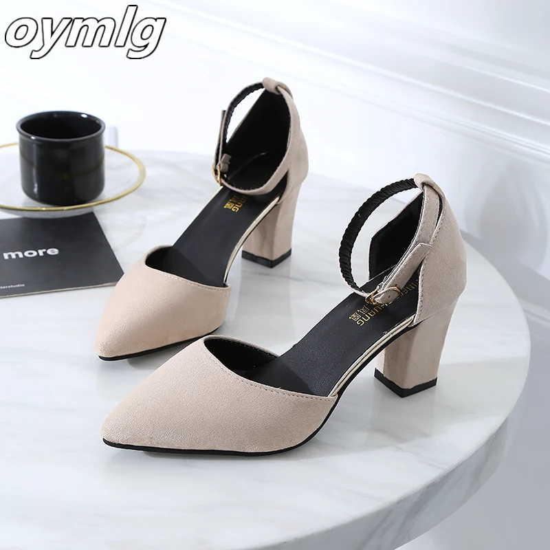 Top Trends: Korean Version Wild Thick With Pointed Single Shoes Fashion Comfortable High Heels Trend Sexy High Heels Wedding Shoes Mujer Shoppable Styles