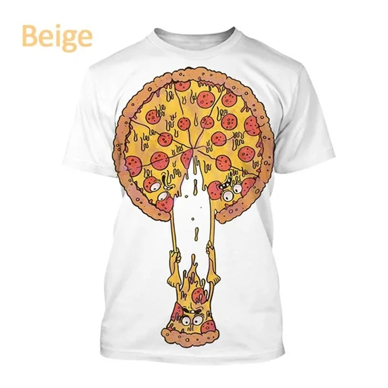 Top Trends: Pizza 3D Printing T Shirt Man Summer O-Neck Short Sleeve Oversized Top Casual Tee Loose Streetwear Harajaku Shoppable Styles