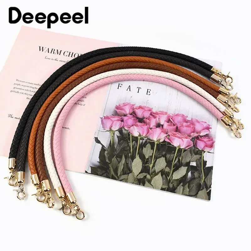 Top Trends: 2Pcs 30 / 40 / 60mm Bag Handles Colored Replaceable Leather Shoulder Strap Fashion Handbag Weave PU Metal Buckle Accessories Shoppable Styles