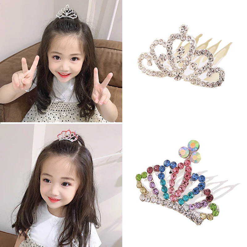 Top Trends: Cute Princess Crystal Hair Comb Rhinestone Crown Hair Bands For Baby Girls Wedding Prom Party Hair Clips Hair Pin Child Headwear Shoppable Styles