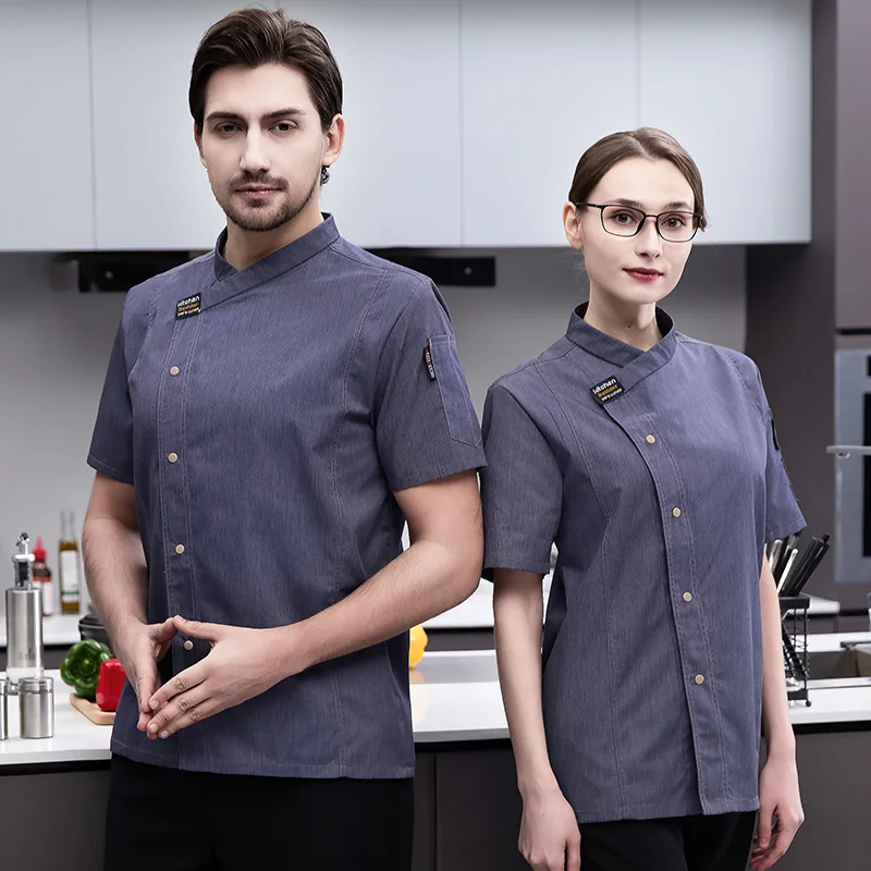 Top Trends: Custom Logo Chef Jacket Catering Summer Short Sleeve Work Wear Clothes Hat Restaurant Uniforms Coat Women Kitchen Cook Chef Coat Shoppable Styles