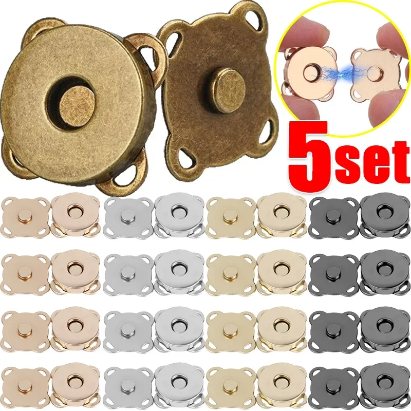 Top Trends: Sewing Metal Magnetic Snaps Clasps For Purse Handbags DIY Making Buttons Locks Plum Blossom Pins Clothes Craft Button 14 / 18mm Shoppable Styles