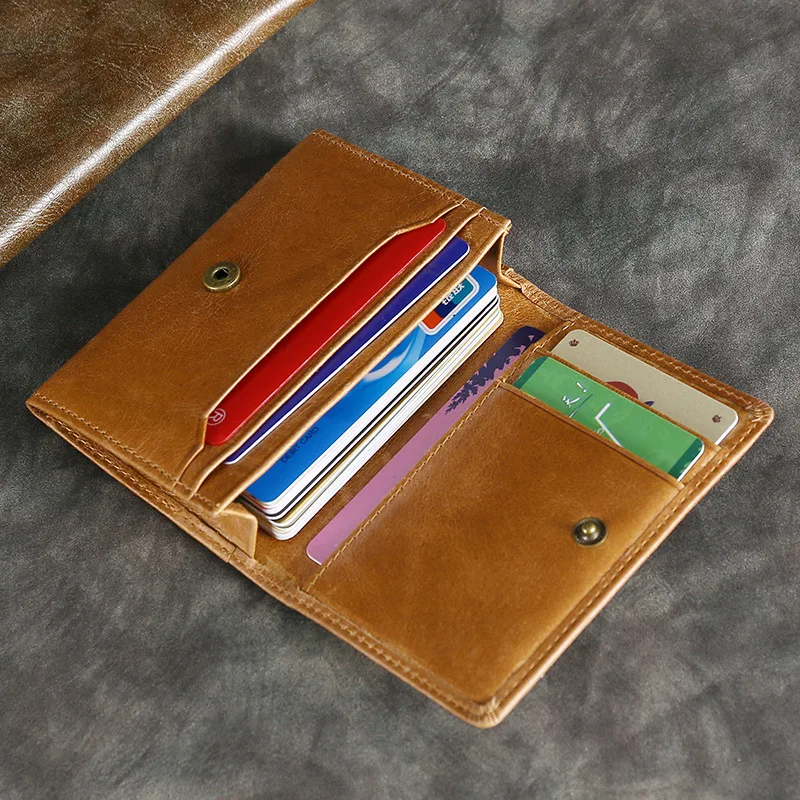 Top Trends: Vintage Men Women Genuine Leather Rfid Card Holder Wallet Credit Card Bank ID Cardholder Small Mini Coin Purse Shoppable Styles