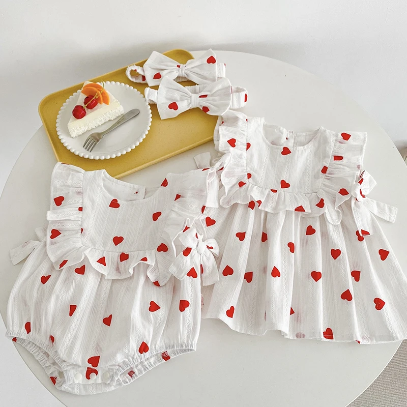 Top Trends: Infant Baby Girls Dress+ Hair Band Summer Baby Girl Clothing Flying Sleeve Cotton Printing Kids Princess Birthday Party Dress Shoppable Styles