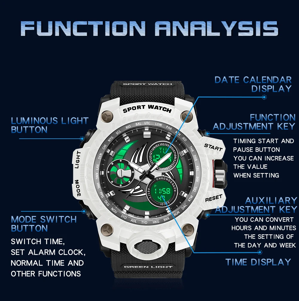 Top Trends: SANDA 2024 G Style New Men's Watches 50M Waterproof Shock Sports Military Quartz Watch For Male Digital Wristwatch Clock 3155 Shoppable Styles - Image 3