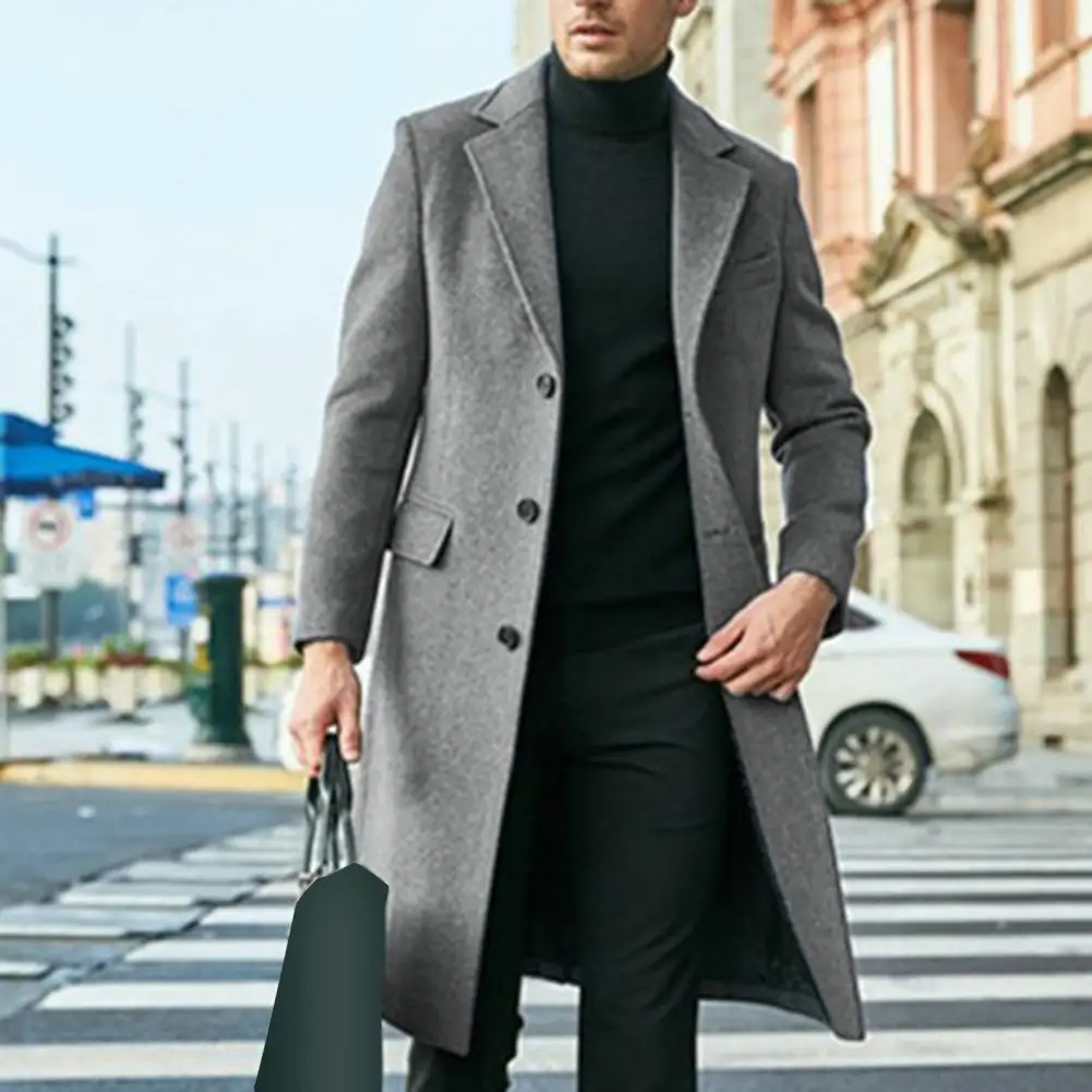 Top Trends: Korean Trend Men&#039;s Loose Casual Single-breasted Overcoat Autumn Winter Fashion New Long Sleeve Woolen Long Coat 2023 Shoppable Styles