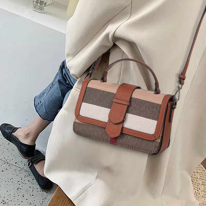 Top Trends: Fashion Plaid Crossbody Bags For Women 2022 New High Capacity Simple Shoulder Purses Female Brand Designer Trends Handbags Shoppable Styles