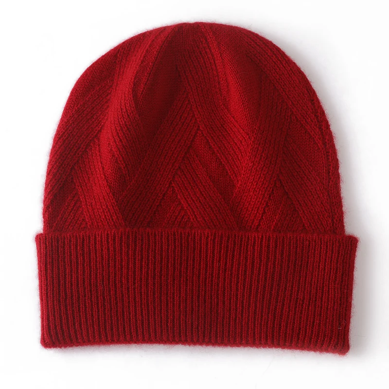 Top Trends: Women Hat Winter New 100% Pure Cashmere Knitted Headgears Soft Warm Hats Lady Fashion Casual Thicken Cap Quality Cashmere Cap Shoppable Styles - Image 3