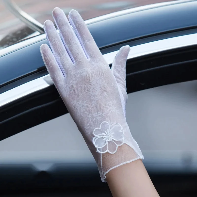 Top Trends: Sunscreen Lace Gloves Women Summer Spring Women Touch Screen Anti Uv Slip Resistant Driving Gloves Breathable Guantes Shoppable Styles - Image 5