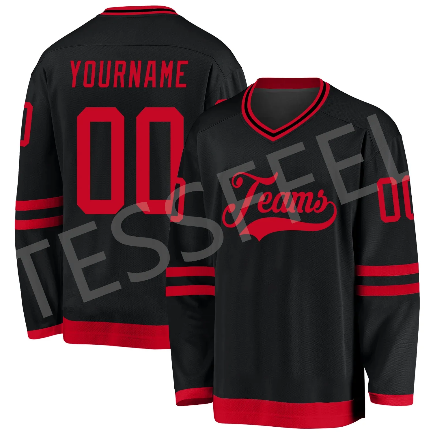 Top Trends: Drop Shipping Custom Name Hockey Jersey Suits Team Logo Tracksuit V-Neck Long Sleeves Retro 3DPrint Pullover Harajuku Casual X5 Shoppable Styles - Image 6