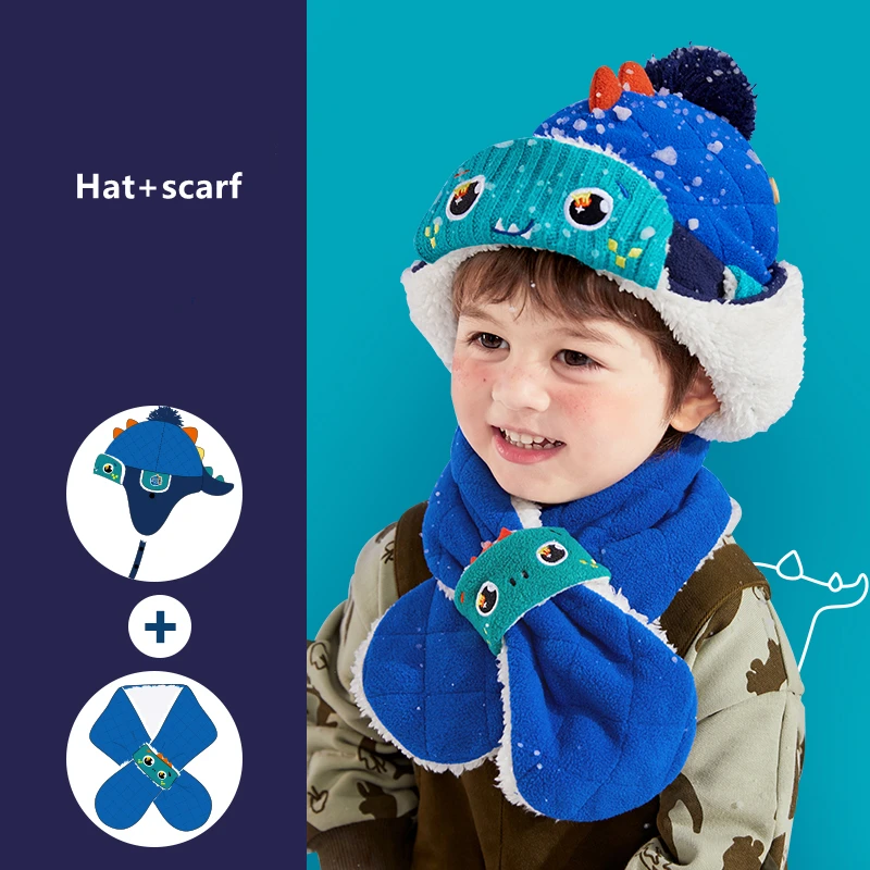 Top Trends: Cartoon Animal Children's Knitted Hat Set Autumn And Winter Hat Scarf Gloves Girls Boys Warm Sweater Hat Kids Birthday Gift Shoppable Styles - Image 3