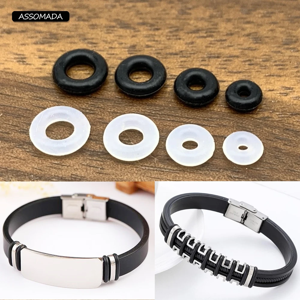 Top Trends: 30pcs Silicone Jewelry Spacer Beads Isolation Ring For Bracelet Necklace Round Cord And Flat Cord DIY Jewelry Making Accessories Shoppable Styles