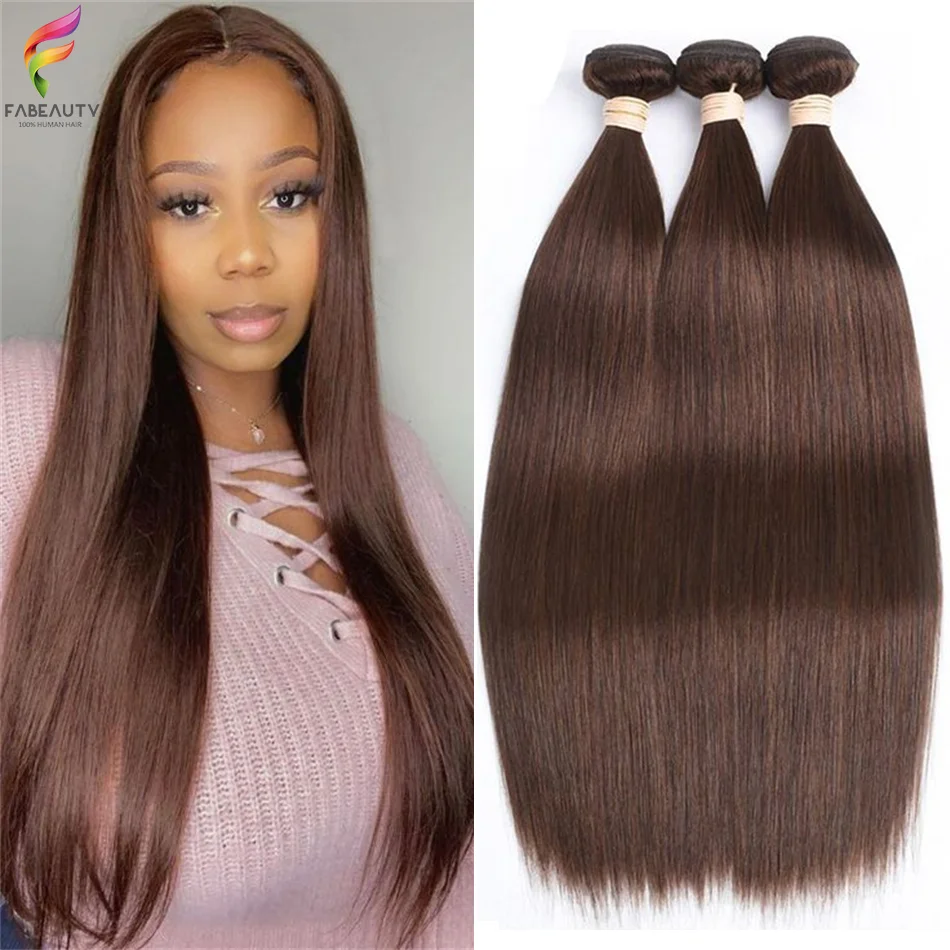 Top Trends: #4 Straight Bundles Human Hair Weave Bundles Dark Brown Brazilian Weaving Extensions 1 / 3 / 4 Bundles PCS 100% Remy Hair Extensions Shoppable Styles