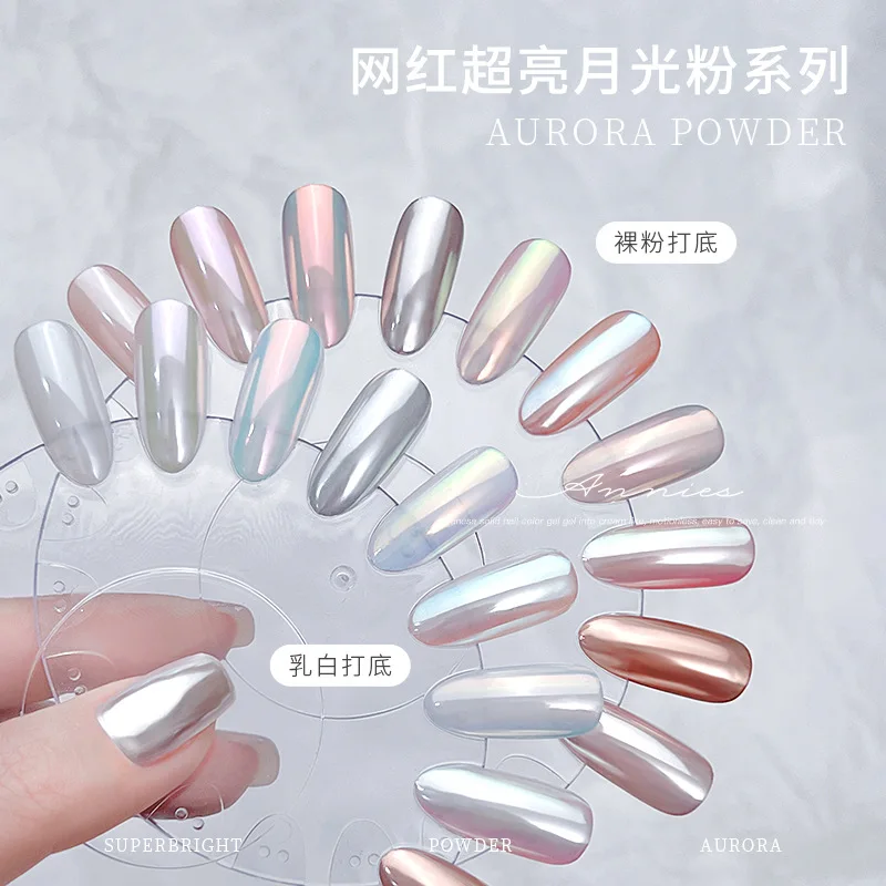 Top Trends: 1Box Moonlight Mirror Nails Powder Silver Fine Glitter Metallic Effect Chrome Pigments Gel Polish Holographic Nail Powders(0.3g) Shoppable Styles - Image 4