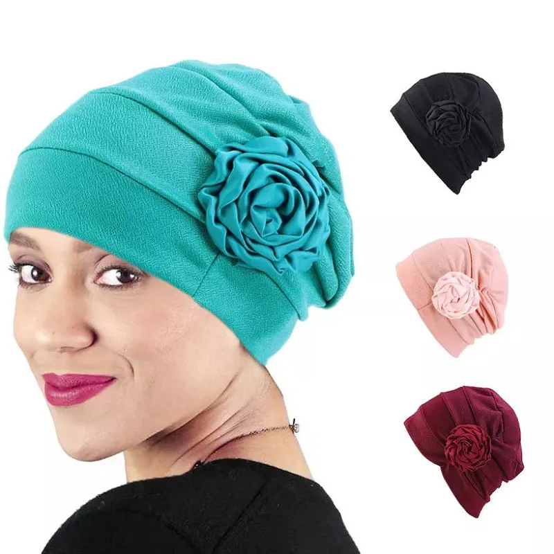 Top Trends: New Women Big Flower Women&#039;s Hat Chemotherapy Cap Muslim Islam Ruffle Cancer Chemo Beanie Scarf Turban Wrap Cap Hair Accessories Shoppable Styles