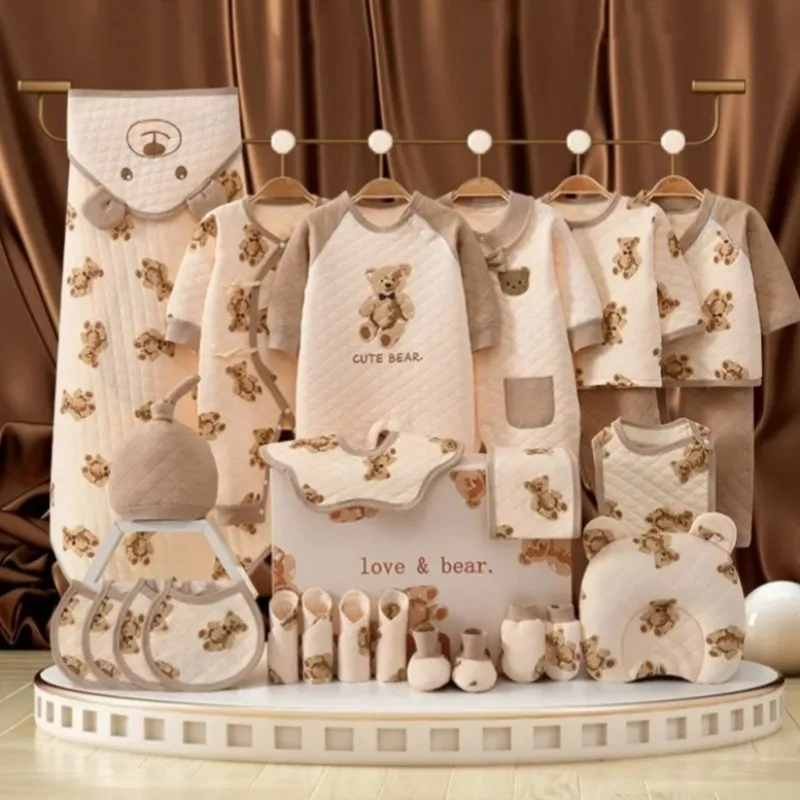 Top Trends: 20 / 22 / 24 / 26pcs Cute Bear Newborn Baby Clothes Set 100% Cotton Baby Boy Girl Clothes Suit Newborn Gift Baby Shower Gift No Box Shoppable Styles