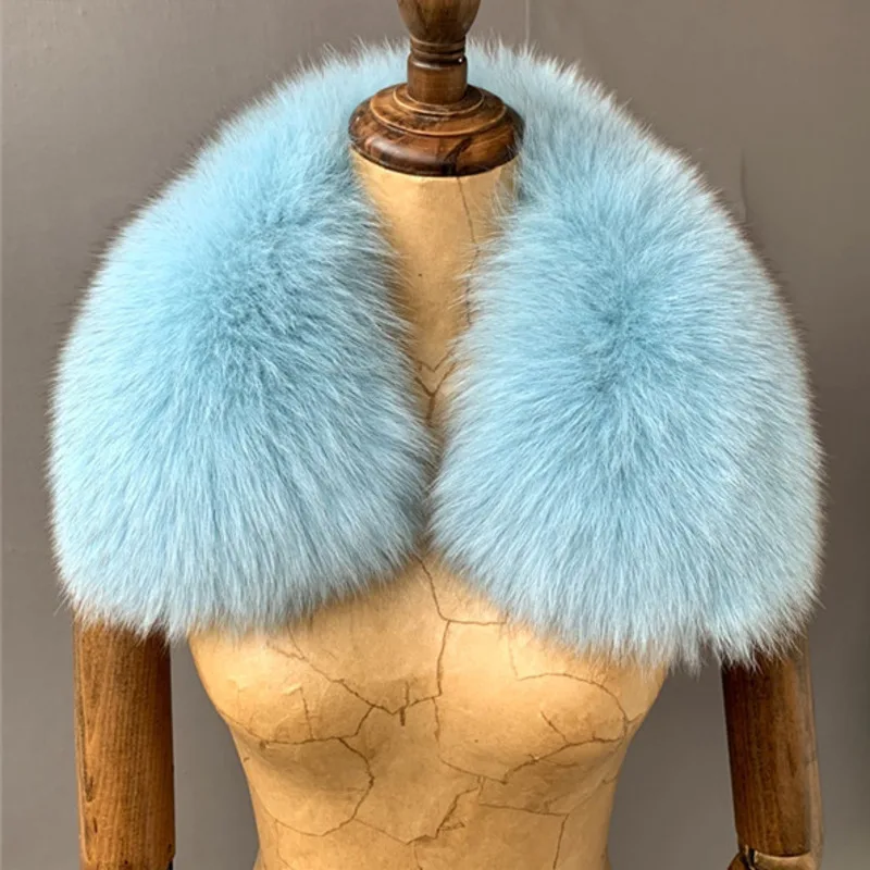 Top Trends: Fox Fur Collar Women Winter Real Fox Fur Scarf Furry Fur Collar Ladies Coat Scarf Natural Fur Scarf Women Female Thick Shawl Shoppable Styles - Image 3