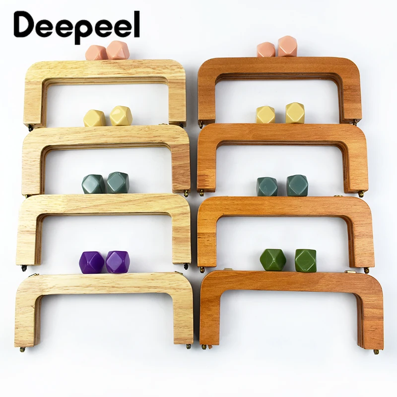 Top Trends: 1Pc Deepeel 20*8cm Wood Bag Closure Handle Resin Head Purse Sewing Brackets Kiss Clasp Handbag Hardware Handles Decor Accessory Shoppable Styles