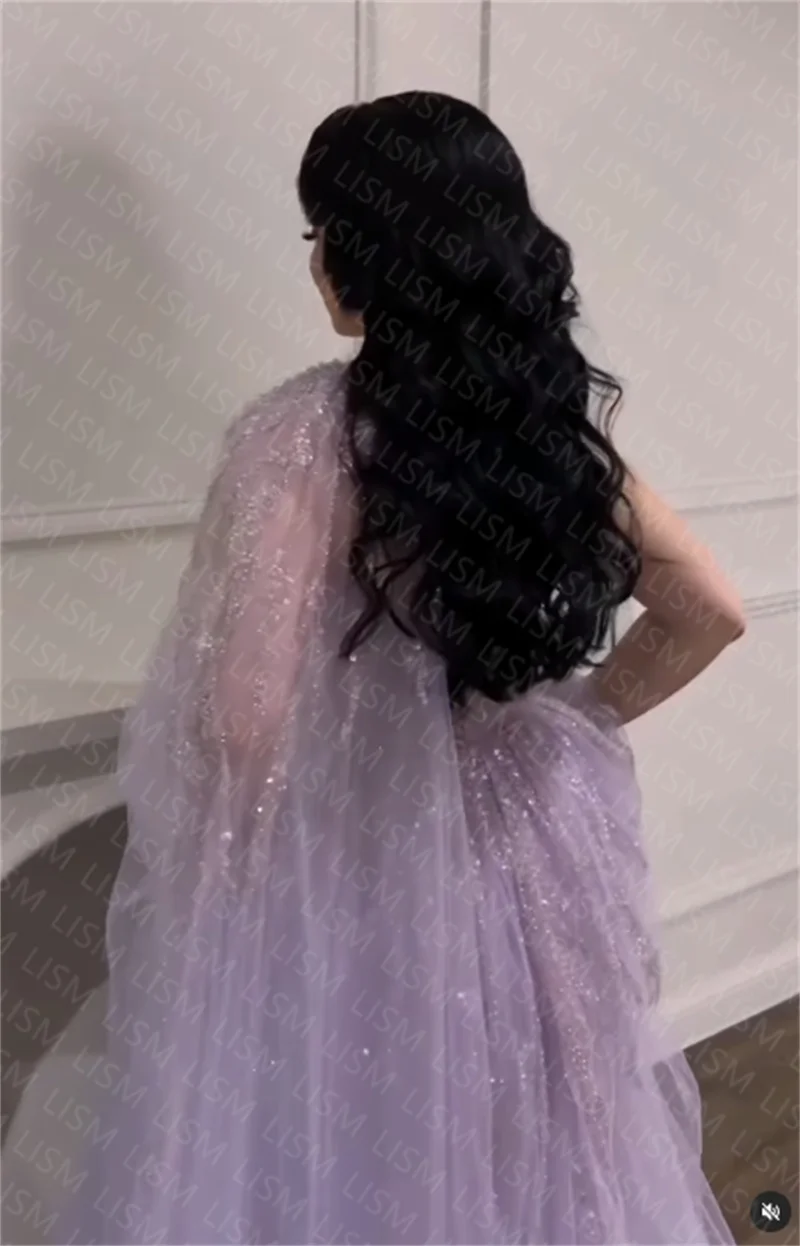 Top Trends: LISM Purple Beadings Tulle A-line Formal Evening Party Dresses 2023 Elegant Quinceanera Prom Gown Classy فساتين مناسبة رسمية Shoppable Styles - Image 4