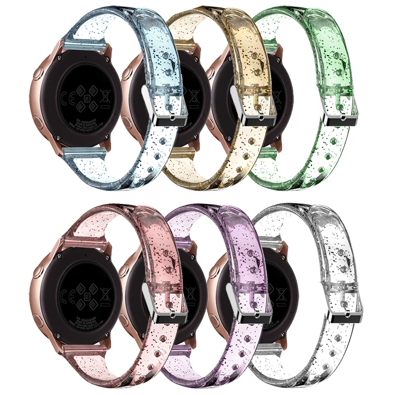 Top Trends: 20mm 22mm Glitter Transparent Strap TPU Replacement Band For Samsung Galaxy Watch 42mm 46mm Active2 Huawei Watch GT2 Amazfit GTS Shoppable Styles