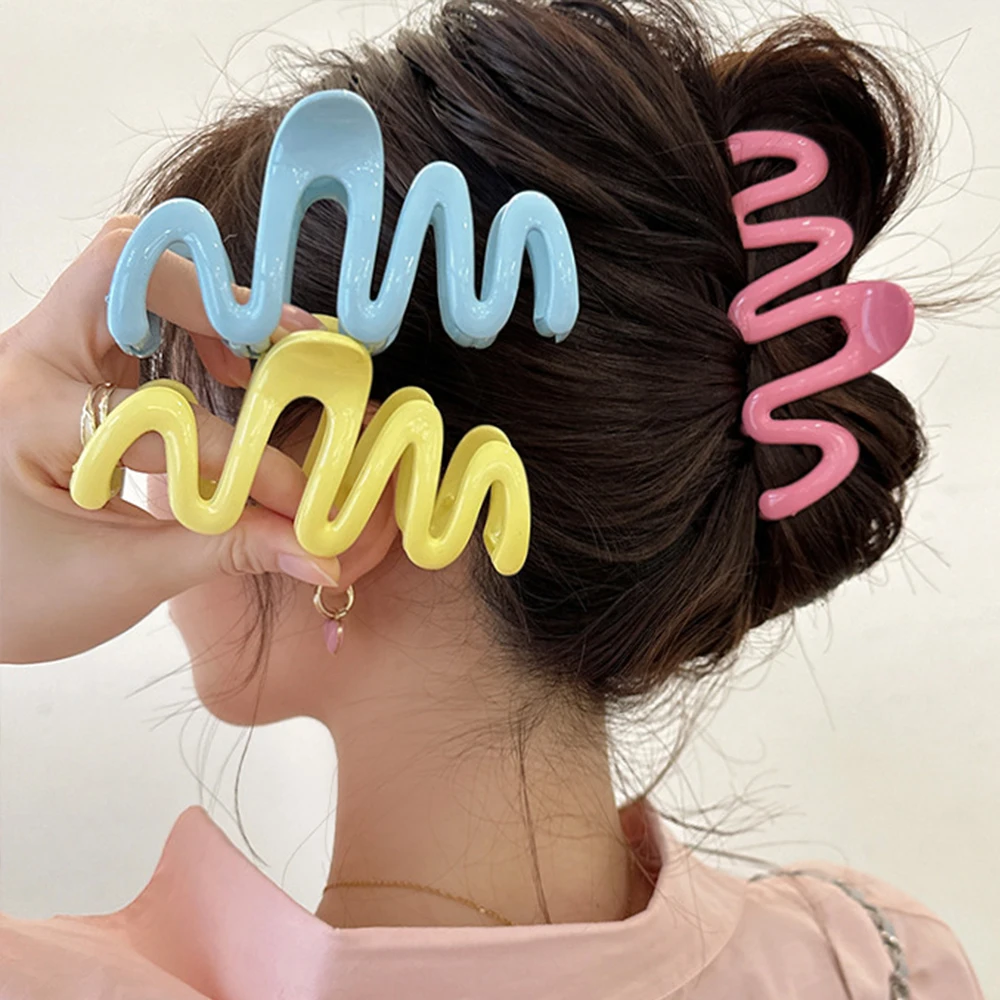 Top Trends: Fashion Acrylic Hair Claw Clip Large Wave Style Hairpins Hair Clamps Barrettes Hair Accessories Hairgrip Women Ponytail Headwear Shoppable Styles - Image 2