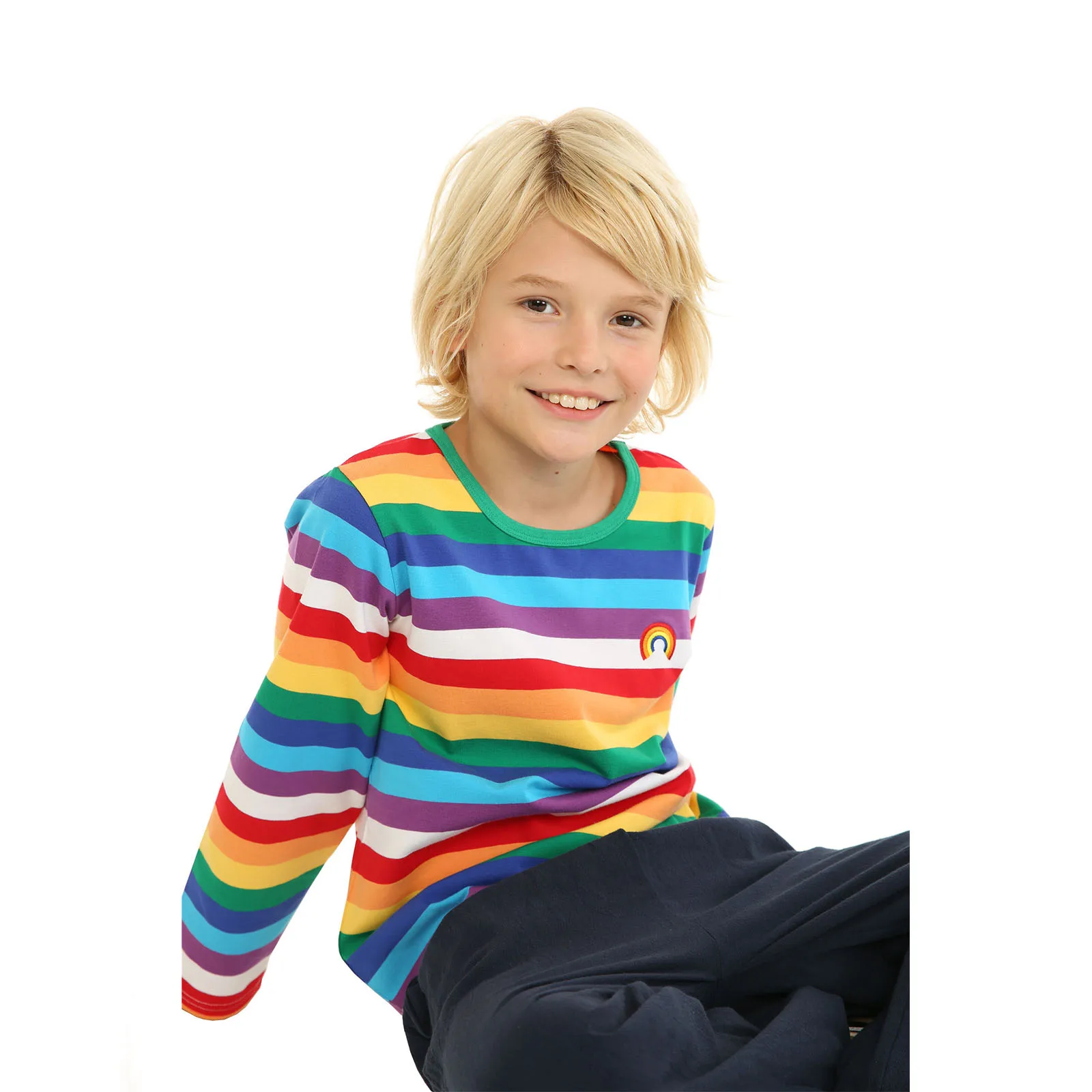 Top Trends: Mudkingdom Kids Rainbow T-Shirts Cute Stripe Boys Tee Shirts Girls Tshirts Long Sleeve Cotton Sweatshirt Pullovers Tops Clothes Shoppable Styles - Image 3