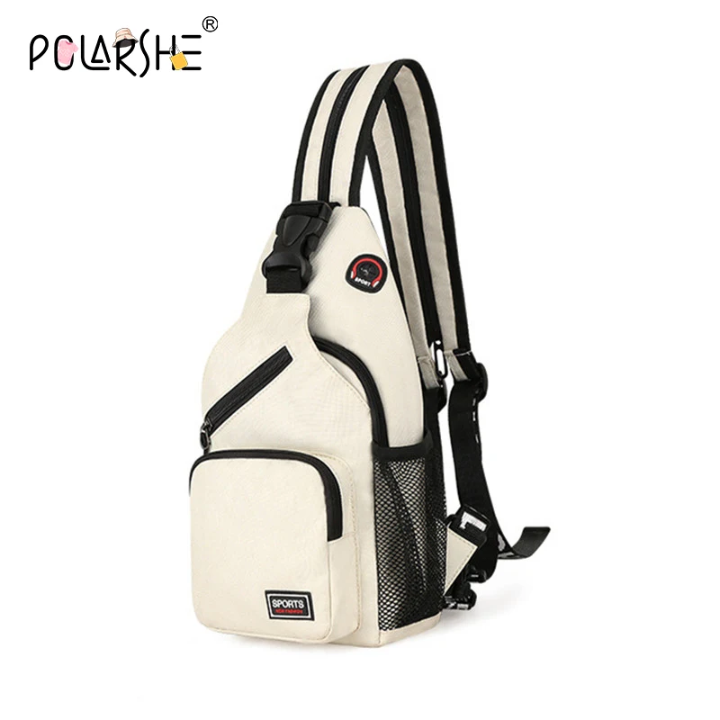 Top Trends: Polarshe Travel Men Chest Shoulder Bag With Earphone Hole Sports Chest Bag Crossbody Mini Women Belt Bag Multi-Function Backpack Shoppable Styles