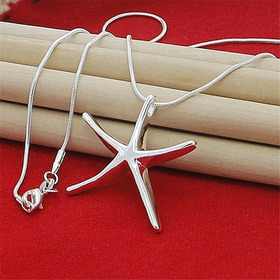 Top Trends: Wholesale 40-75cm 925 Sterling Silver Charms Necklace Star Starfish Jewelry Fashion Cute Chain Women Lady Wedding Shoppable Styles