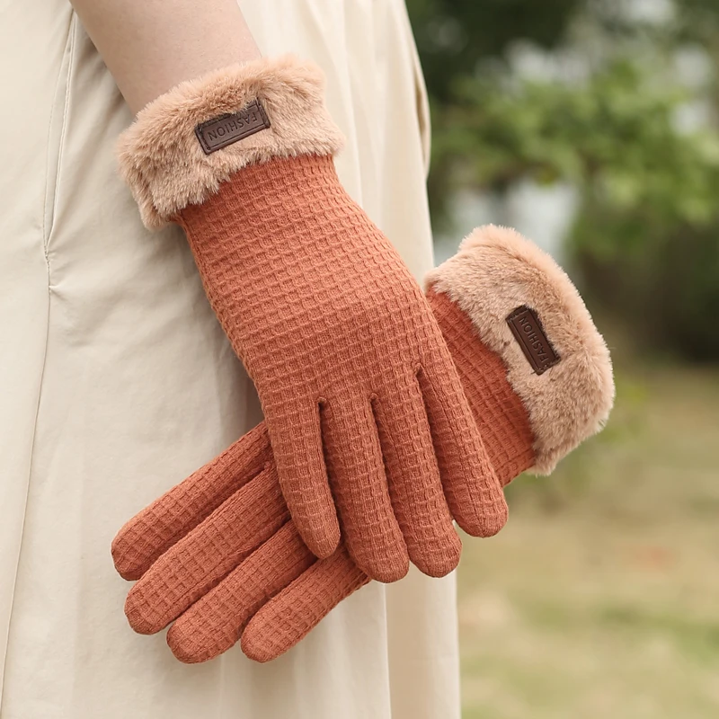 Top Trends: Winter Women Gloves Plus Velvet Padded Warm Cycling Driving Non-slip Touch Screen New Ladies Gloves Emo Shoppable Styles - Image 5