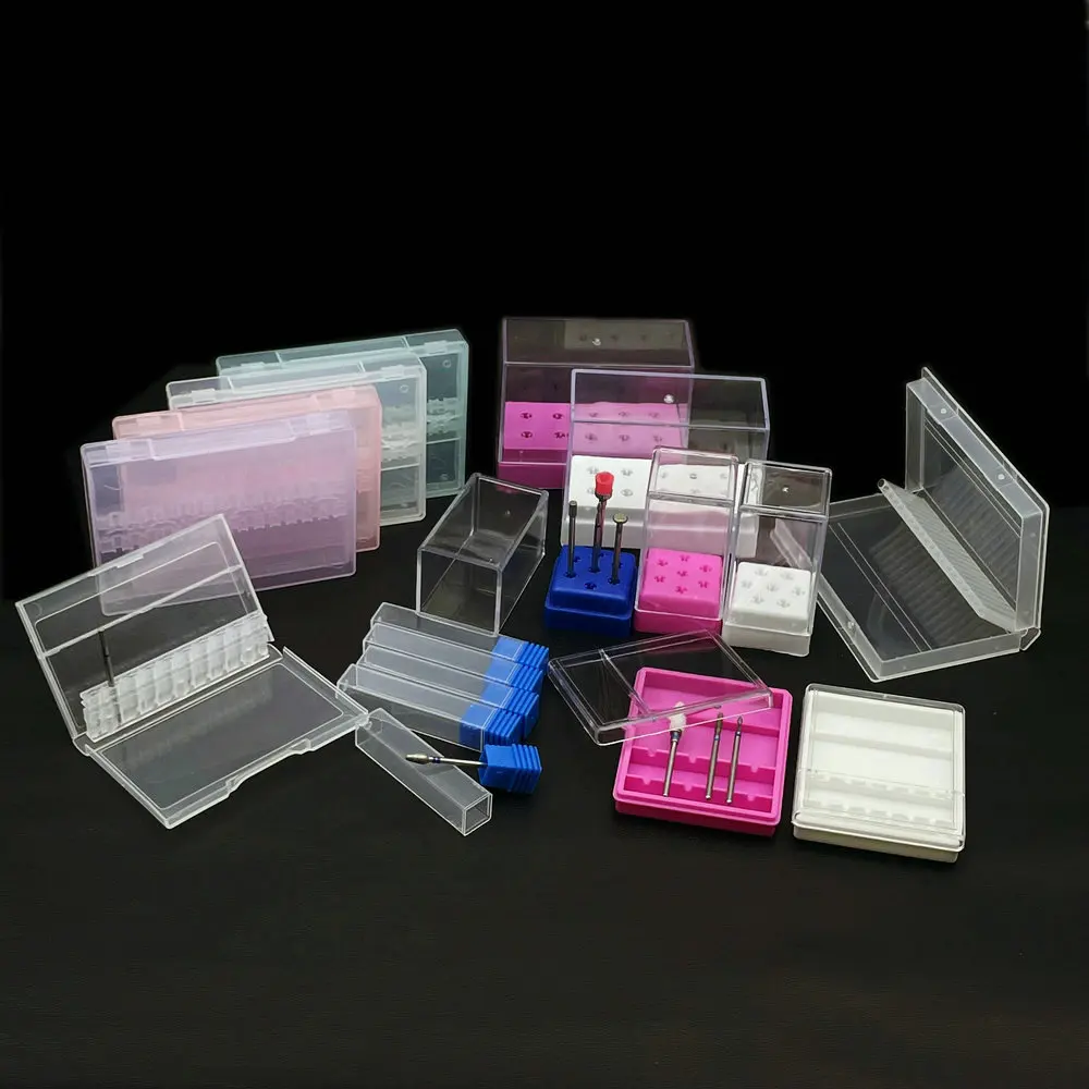 Top Trends: 10 / 20 / 30 Slots Clear Storage Box For Nail Drill Bit Files Holder Container Case Display Nail Accessorie Tool Shoppable Styles