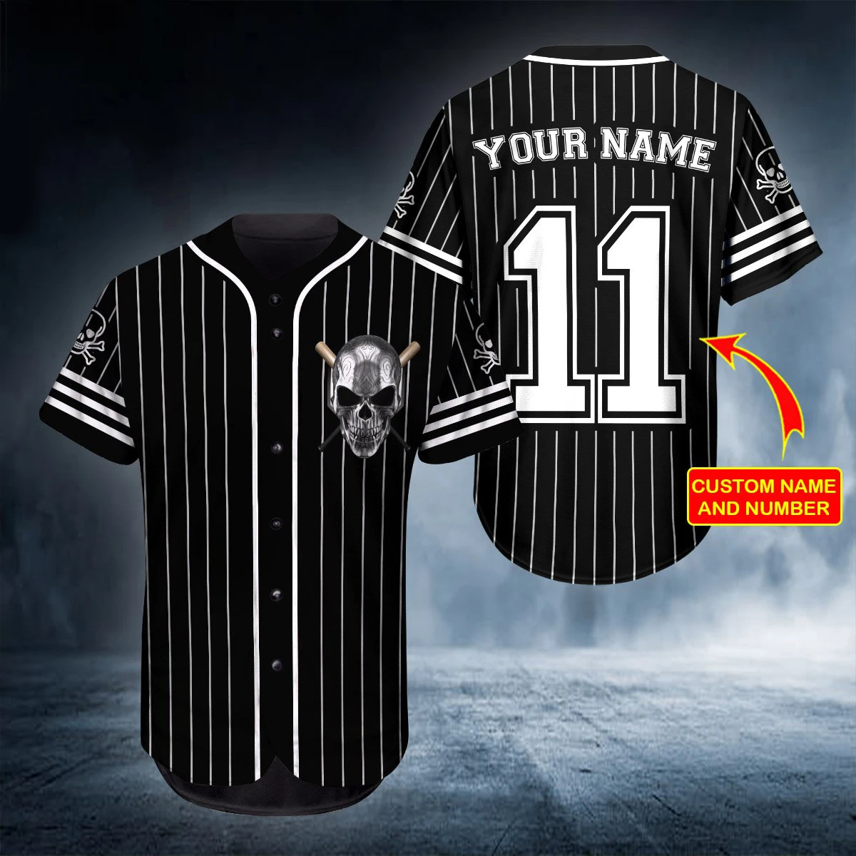 Top Trends: PLstar Cosmos Ghost Hunter Skull Personalized Name 3D All Over Printed Shirts Baseball Jersey Unisex Unique Baseball Shirt BQS06 Shoppable Styles