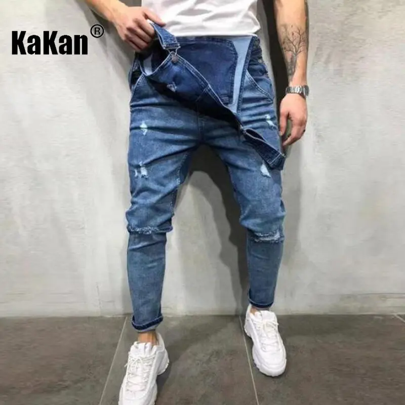 Top Trends: Kakan - European And American New Strap Blue Black Jeans Men's Wear, Youth Popular Strap Long Jumpsuit K34-207 Shoppable Styles - Image 3